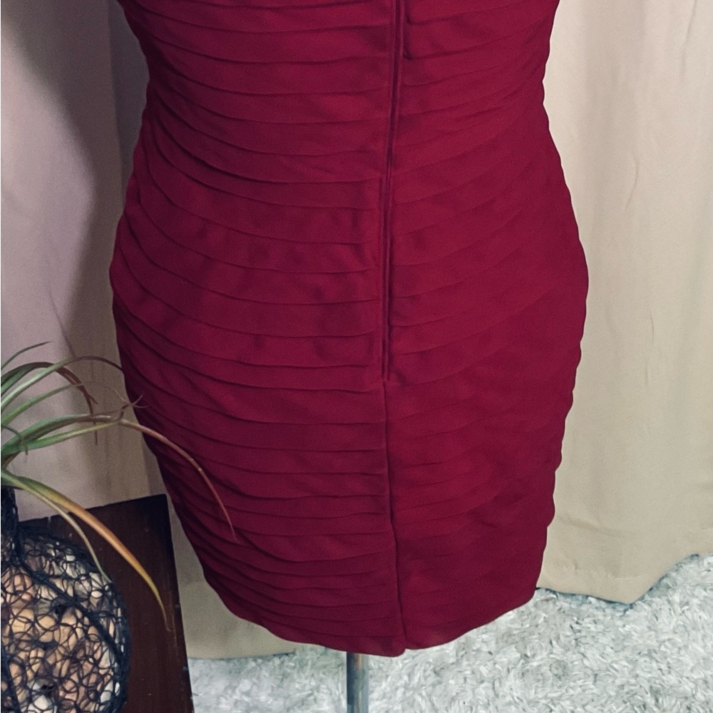 Adrianna Papell Burgundy Layered Dress - Picture 8 of 12